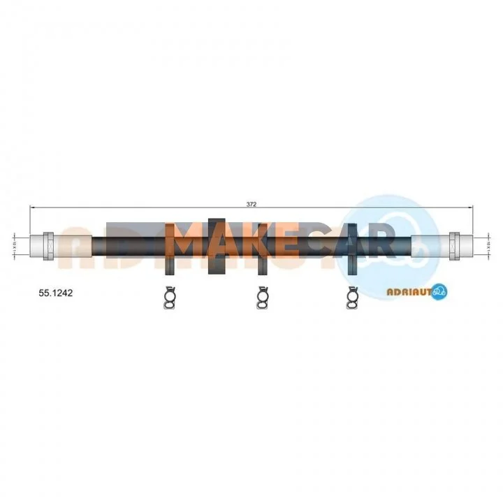 <strong>VW Шланг тормозной передний лев.T4 97- (16" диск) ADRIAUTO 55.1242 (фото 1)</strong>