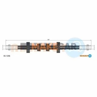 VW Шланг тормозной пер. лев.T4 (15") для Volkswagen ADRIAUTO 55.1256 фото товару