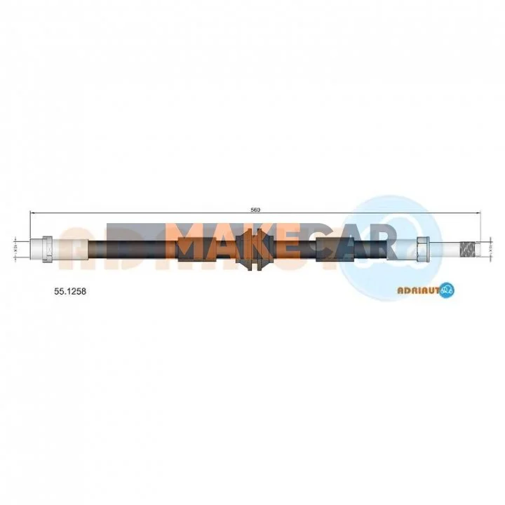 <strong>VW Шланг тормозной пер. T5 03- ADRIAUTO 55.1258 (фото 1)</strong>