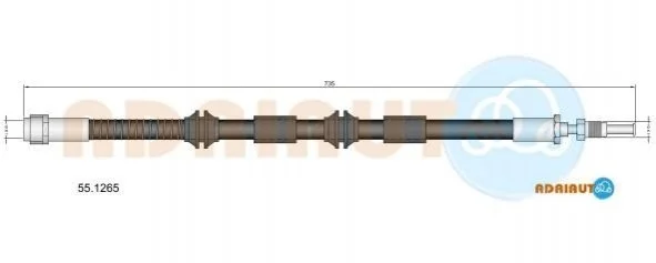 <strong>VW Шланг тормозной передний TOUAREG 2.5 R5 TDI 03- ADRIAUTO 55.1265 (фото 1)</strong>