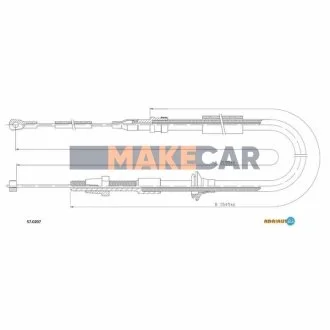 VOLVO Трос ручного тормоза лев. 740-760 82 для ADRIAUTO 57.0207 фото товару