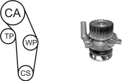 <strong>VW К-т ГРМ (помпа + ремень + ролик) Golf IV 1,6/2,0Skoda 1,6/2,0 Seat AIRTEX WPK-937701 (фото 1)</strong>