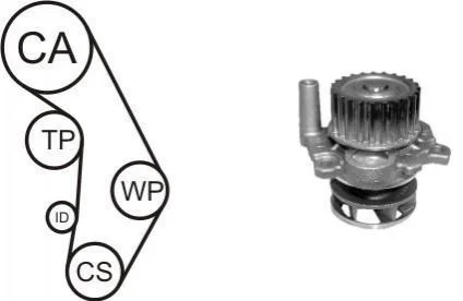<strong>VW К-кт ГРМ (помпа+ ремінь+ ролик+ натяж) GOLF IV 1.8 97-, AUDI A3 1.8 96- AIRTEX WPK-937706 (фото 1)</strong>