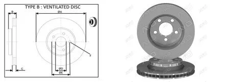 Диск тормозной передний (кратно 2) Jeep Cherokee (KK)/ LIBERTY (01/08-03/13) для APPLUS 61778AP фото товару