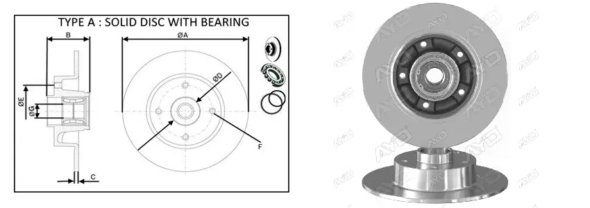 <strong>Диск тормозной RENAULT SCENIC III VAN (JZ0/1_) [04/09-] APPLUS 61874BAP (фото 1)</strong>
