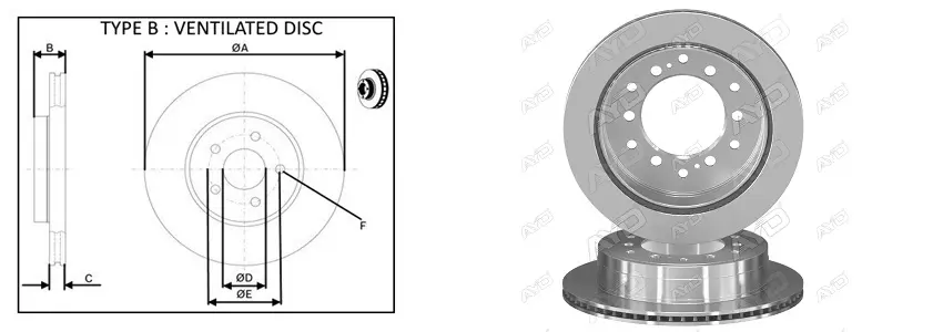 <strong>Диск тормозной задний (кратно 2) TOYOTA LAND CRUISER PRADO 2.8, 3.0 (-20) (61899 APPLUS 61899AP (фото 1)</strong>