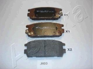 Колодки гальмівні дискові (комплект 4 шт) ASHIKA 51-0H-H03 (фото 1)