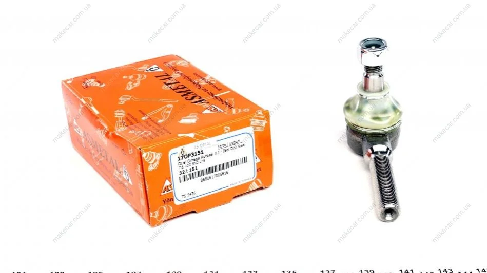 <strong>Наконечник рульової тяги Opel Omega A (16_,17_,19_) -94 Л. ASMETAL 17OP3151 (фото 1)</strong>