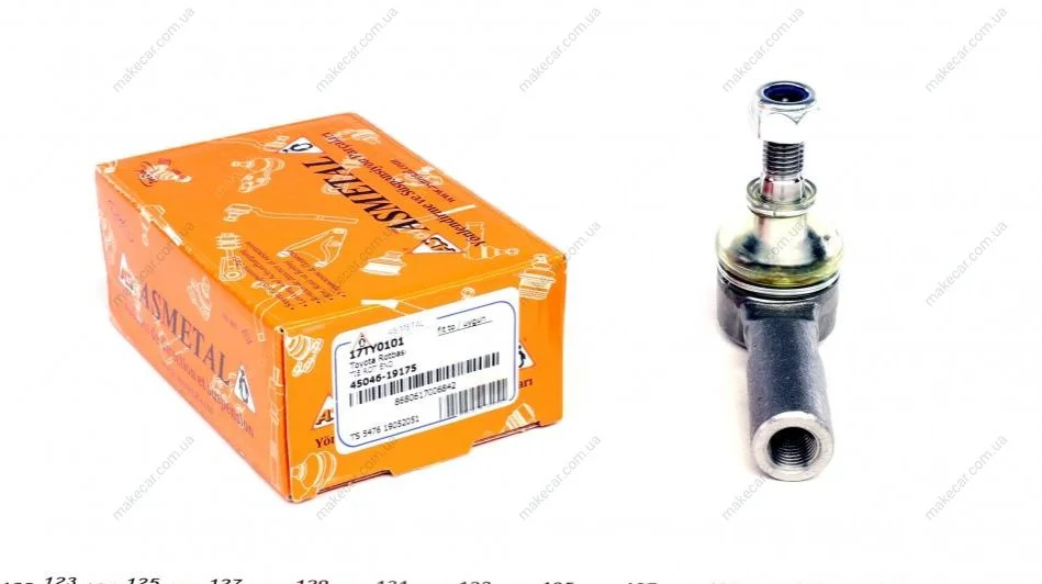 <strong>Наконечник рульової тяги Toyota Camry 91-01/ Avensis 03-08/ Yaris 05- ASMETAL 17TY0101 (фото 1)</strong>