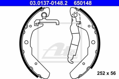 Колодки гальмівні барабанні к-кт ATE 03013701482 фото товару