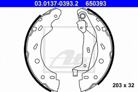 Колодки тормозные барабанные к-кт ATE 03013703932 фото товара