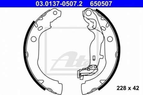 Колодки тормозные барабанные к-кт ATE 03013705072 фото товара