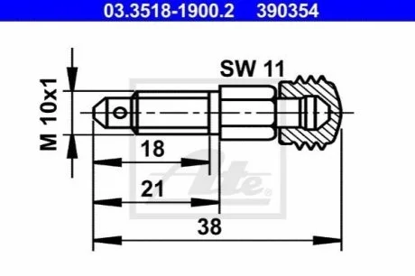 Штуцер прокачки гальм для Volkswagen, Seat, Audi ATE 03.3518-1900.2 фото товару