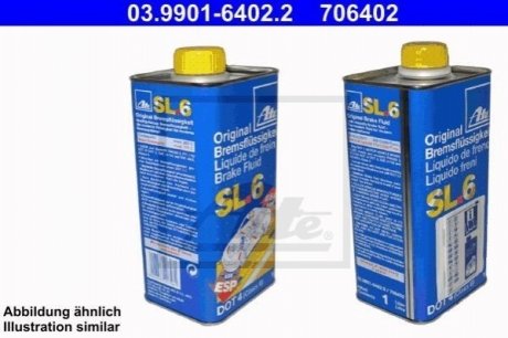 Тормозная жидкость SL6 DOT4 ASR/ESP 1L ATE 03990164022 (фото 1)