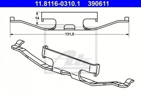 К/т монтажный колодок для Volkswagen ATE 11.8116-0310.1 фото товара