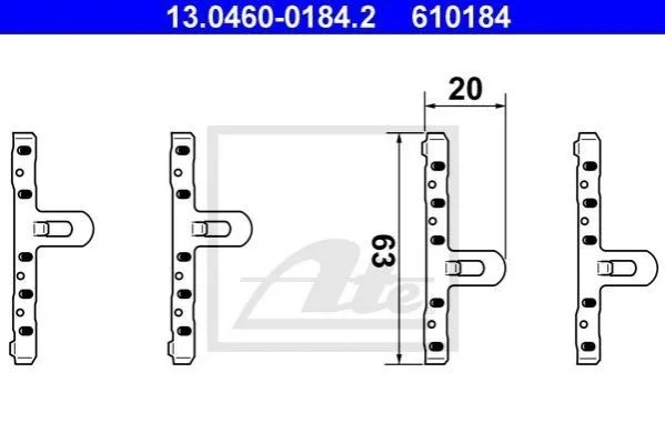 <strong>Комплектуючі для гальмівних колодок ATE 13.0460-0184.2 (фото 1)</strong>