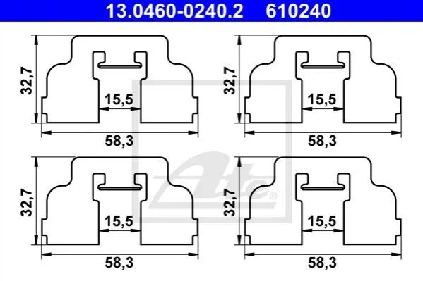 <strong>Комплектуючі для гальмівних колодок ATE 13046002402 (фото 1)</strong>