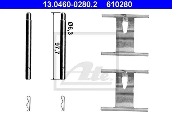 <strong>Комплектуючі для гальмівних колодок ATE 13.0460-0280.2 (фото 1)</strong>