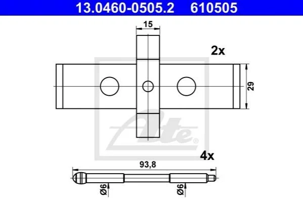<strong>Комплектуючі для гальмівних колодок ATE 13046005052 (фото 1)</strong>
