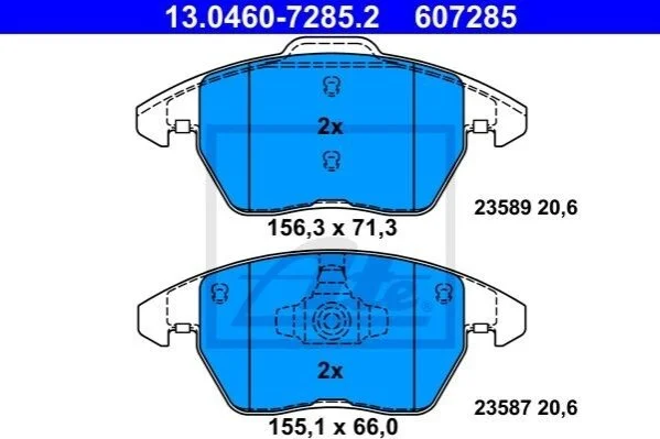 <strong>Колодки гальмівні дискові, к-кт VW BEETLE 11- ATE 13046072852 (фото 1)</strong>
