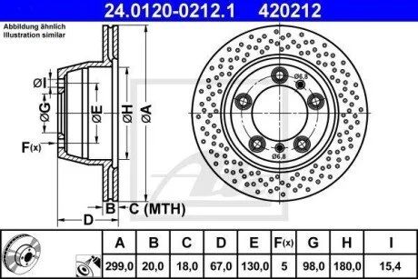 Гальмівний диск для ATE 24012002121 фото товару