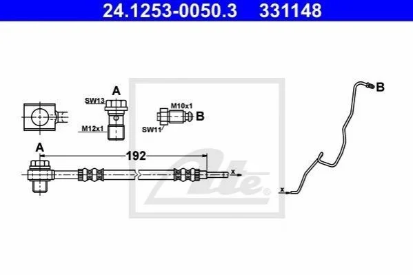 <strong>Шланг тормозной задн левый ATE 24125300503 (фото 1)</strong>