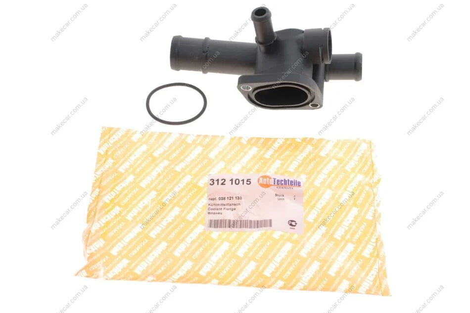 <strong>Фланець системи охолодження Caddy 1.9TDi/SDi 95-04/ T5 1.9TDi 03-09 AUTOTECHTEILE 312 1015 (фото 1)</strong>