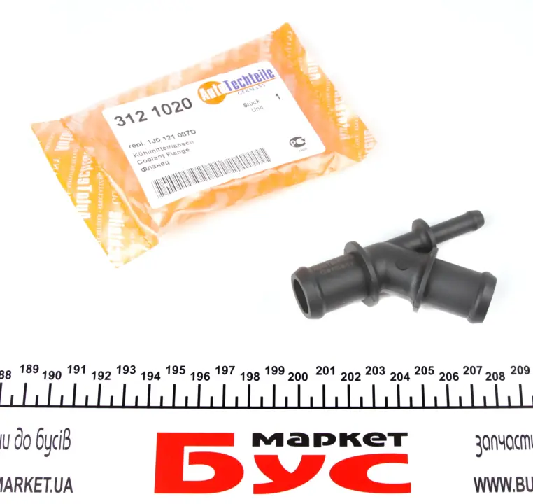 <strong>Фланець системи охолодження VW T5 1.9-2.5 TDI 03-09 AUTOTECHTEILE 312 1020 (фото 1)</strong>