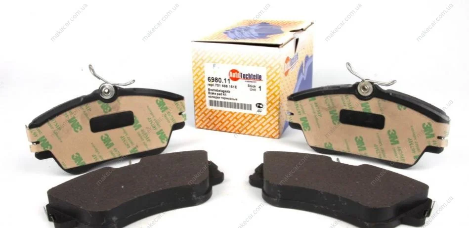<strong>Колодки гальмівні (передні) VW T4 1.9TD/2.4D -99 (не вентил. диски) AUTOTECHTEILE 369 8011 (фото 1)</strong>