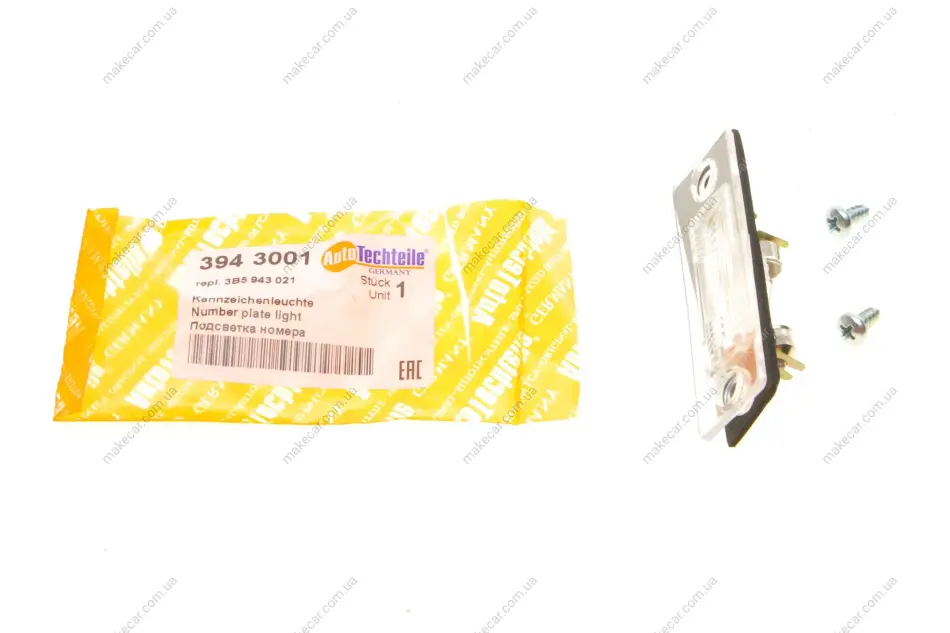 <strong>Ліхтар освітлення номера CADDY III /T5 (2 двері) AUTOTECHTEILE 394 3001 (фото 1)</strong>