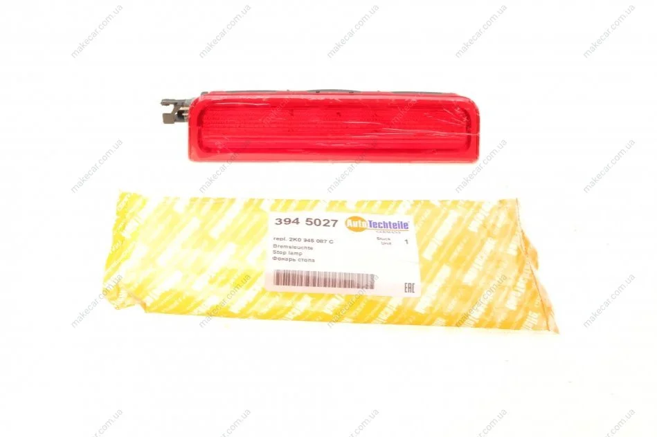 <strong>Ліхтар сигнала торможения (додатковий) VW Caddy 03- (распашонка) AUTOTECHTEILE 394 5027 (фото 1)</strong>