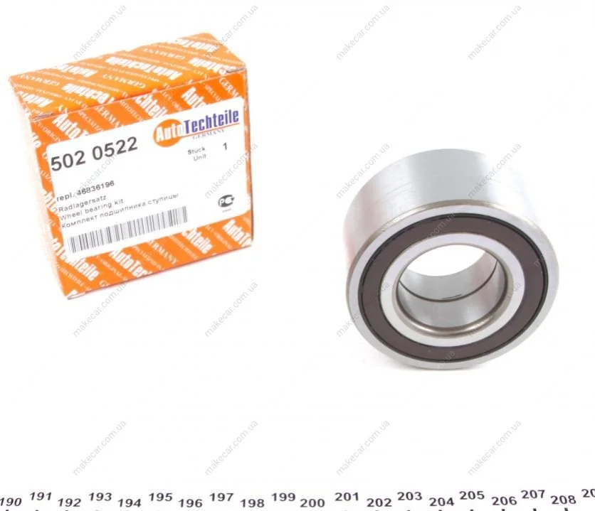 <strong>Підшипник маточини (передньої) Fiat Doblo/Opel Combo 10- (+ABS) AUTOTECHTEILE 502 0522 (фото 1)</strong>