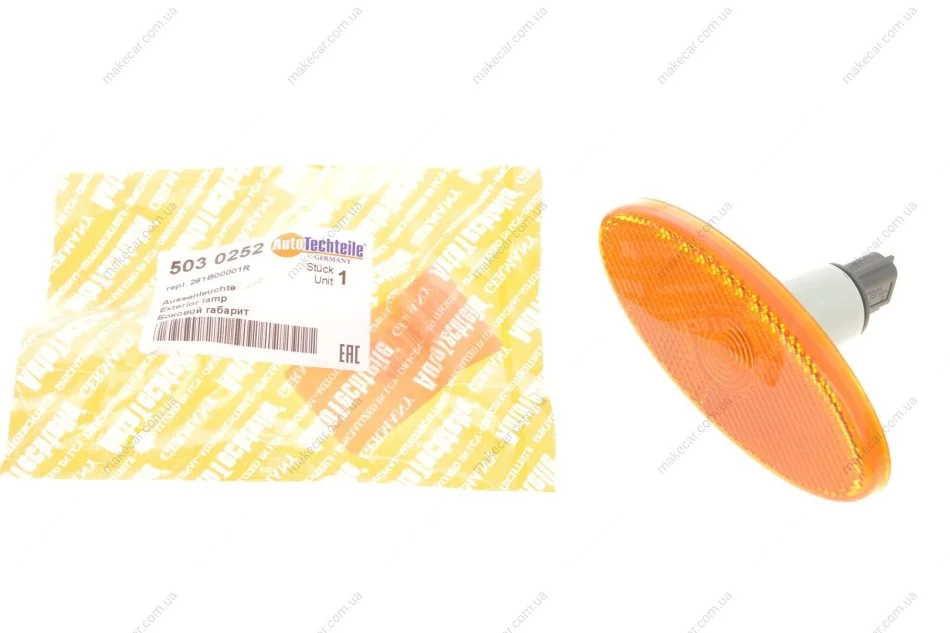 <strong>Ліхтар боковий (габаритний) Renault Master/Opel Movano 10- (жовтий) AUTOTECHTEILE 503 0252 (фото 1)</strong>