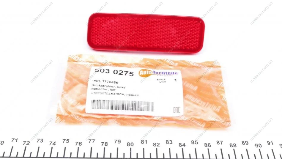 <strong>Світловідбивач бампера (заднього) Ford Transit Connect 13- (L) AUTOTECHTEILE 503 0275 (фото 1)</strong>