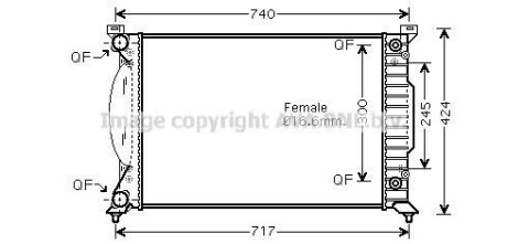 AVA VW Радіатор охолодження Audi A4/6 01- AVA COOLING AI2202 фото товара