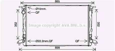 Радиатор охлаждения двигателя Audi A4 (15-18), A5 (16-), A6 Hybrid (18-), Q5 Hyb AVA COOLING AI2412 фото товара