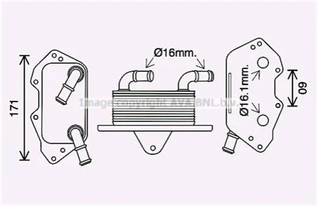 Охолоджувач оливи для Audi, Volkswagen AVA COOLING AI3404 фото товару