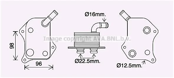 <strong>AVA VW Оливний радіатор Audi A4/6, Passat 2.0 00- AVA COOLING AI3414 (фото 1)</strong>