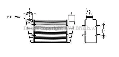 <strong>AVA VW Інтеркулер Audi A4/6,Passat 1.8T/1.9TDI 97- AVA COOLING AI4225 (фото 1)</strong>