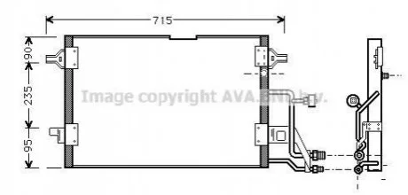 Радіатор кондиціонера для Audi, Volkswagen AVA COOLING AI 5116 фото товару