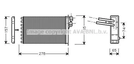AVA AUDI Радіатор опалення 80 B4 Avant RS2 quattro 94-, A4 B5 1.6 94-, 1.9 95- для Audi, Volkswagen, Skoda AVA COOLING AI6156 фото товару