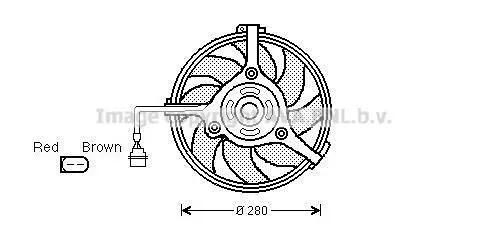 <strong>AVA VW Вентилятор радіатора (без дифузора) Audi A4/6/8, Passat, Skoda SuperB 1.8/2.8 AVA COOLING AI7510 (фото 1)</strong>