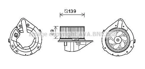<strong>AVA AUDI Вентилятор салону 80 B4 91-, Audi A4 AVA COOLING AI8372 (фото 1)</strong>
