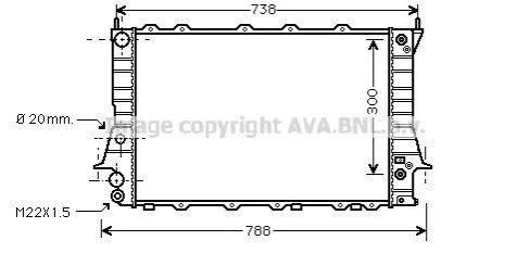 <strong>AVA AUDI Радіатор охолодження двиг. 100 C4,4 CYL-5 CYL. 90- (632x409x26) AVA COOLING AIA2078 (фото 1)</strong>