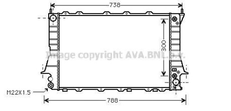 AVA AUDI Радіатор охолодження 100 2,8E V6 90-97 AVA COOLING AIA2084 фото товару