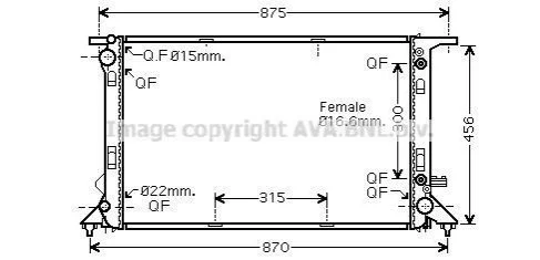 <strong>Радіатор, Система охолодження двигуна AVA COOLING AIA2291 (фото 1)</strong>