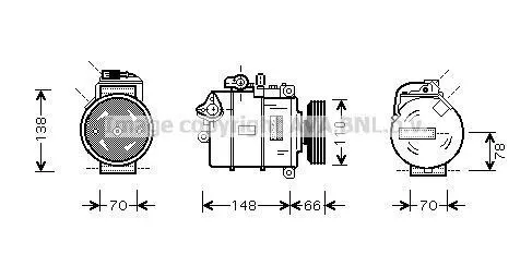 <strong>AVA AUDI Компресор кондиціонера A4 B6 1.9 TDI 00-, A6 C5 1.9 TDI 01- AVA COOLING AIAK226 (фото 1)</strong>