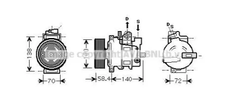 Компресор VAG для Audi AVA COOLING AIAK262 фото товару
