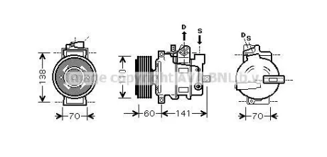 Компресор кондиціонера Audi A4, A5, A6, Q5/Octavia, Superb/VW Tiguan, Crafter, Passat AVA для AVA COOLING AIAK271 фото товару