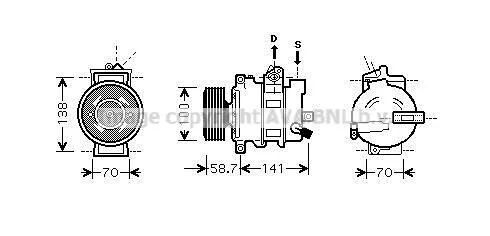 <strong>Компресор кондиціонера Audi A4 B6, B7, B8 (01-), A5 (08-), A6 C6, C7 (04-), Q5 (09-) 1.8-2.0TFSi, 2.0TDi AVA AVA COOLING AIAK279 (фото 1)</strong>